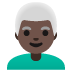 👨🏿‍🦳 man: dark skin tone, white hair display on Google